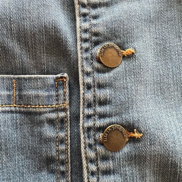 Life in progress denim jeans overalls jumper sz 25 small - Picture 8 of 10